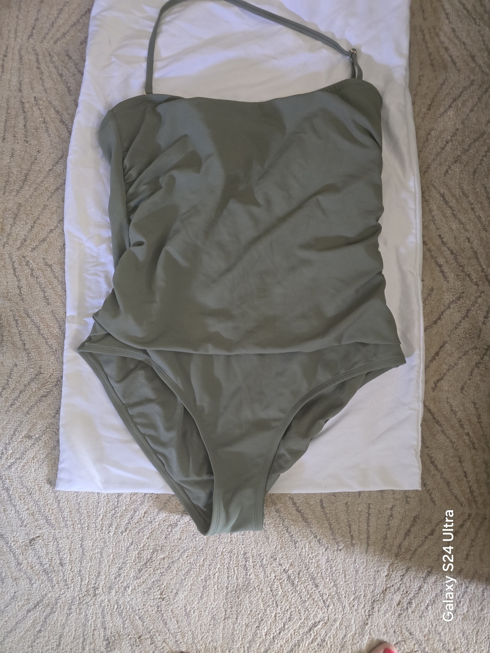 Time and Tru Olive Green One-Piece Swimsuit
